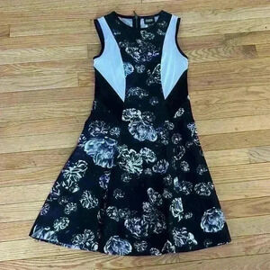 Prabal Gurung for Target Floral Fit and Flare Dress Black Size 2 Sleeveless